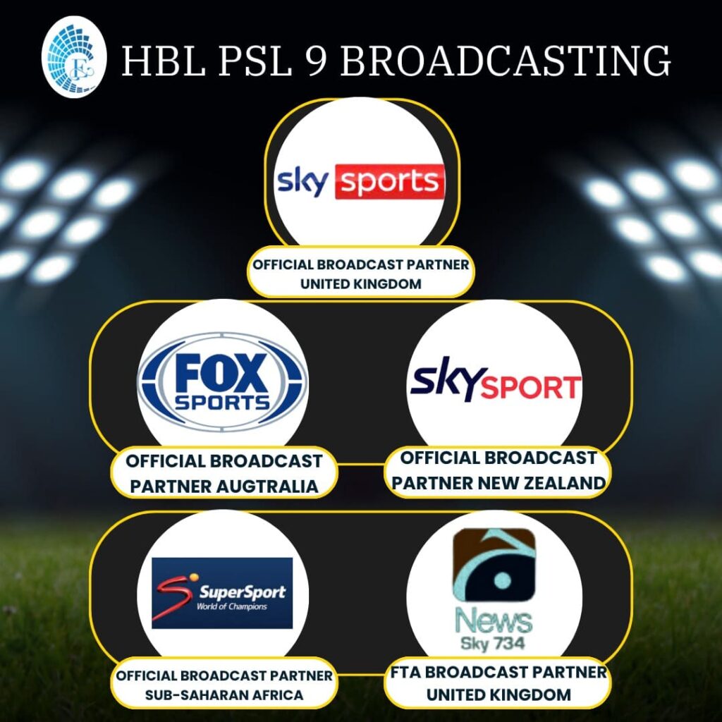 HBL PSL 9 Broadcasting