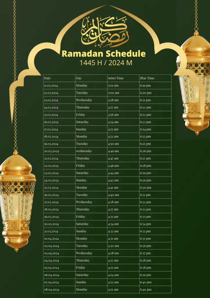 Ramadan Schedule